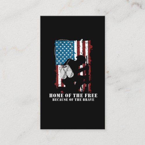 Soldier Proud Veterans Day American Flag Business Card