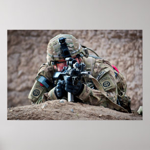 Soldier Pulls Security in Afghanistan Poster