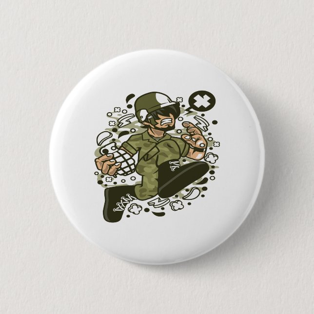 Soldier Running Button (Front)