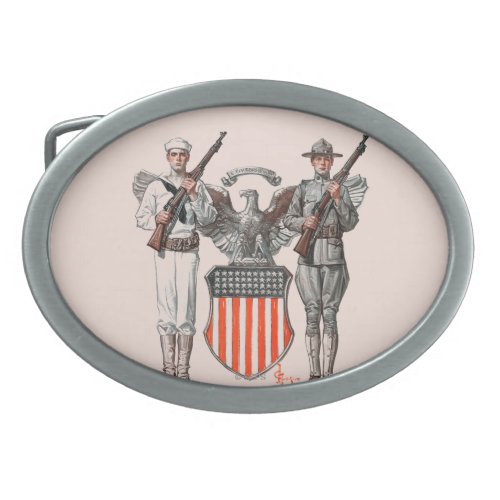 Soldier Sailor and US Shield Belt Buckle