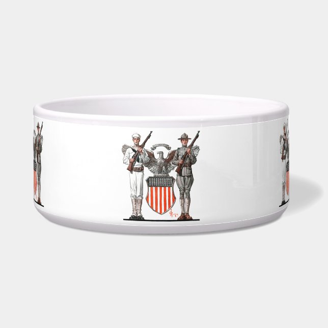 Soldier, Sailor and U.S. Shield Bowl (Front)