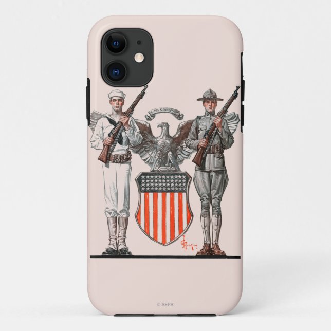 Soldier, Sailor and U.S. Shield Case-Mate iPhone Case (Back)