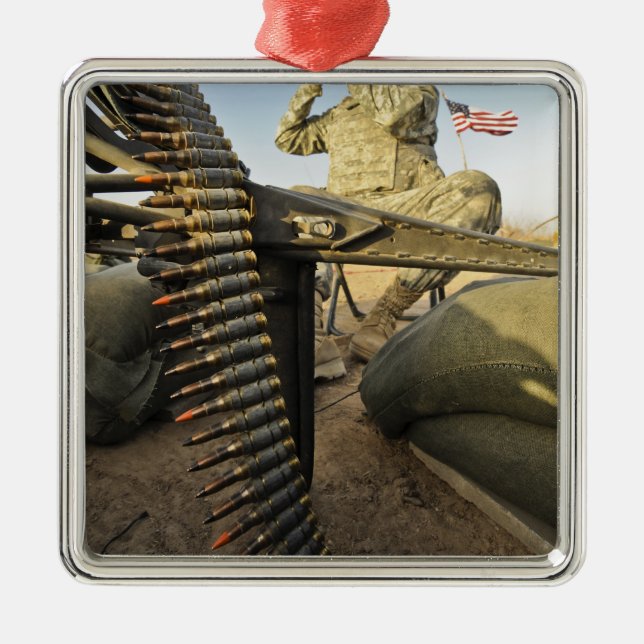 soldier scouts for enemy activity metal ornament (Front)