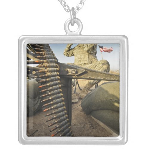 soldier scouts for enemy activity silver plated necklace