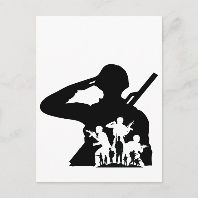 Soldier silhouette customize  postcard (Front)