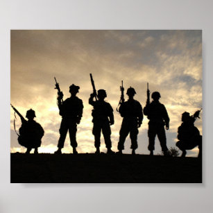 Soldier Silhouettes Poster
