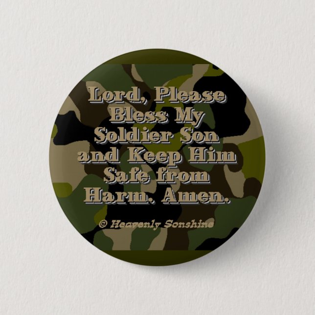 Soldier Son Prayer Pinback Button (Front)