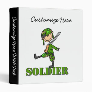 Soldier Stick Figure 3 Ring Binder