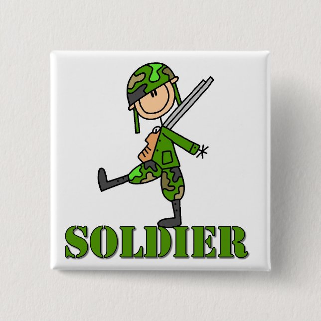 Soldier Stick Figure Button (Front)