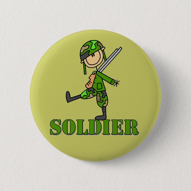 Soldier Stick Figure Button (Front)