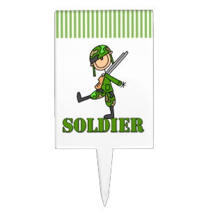 Soldier Stick Figure Cake Topper