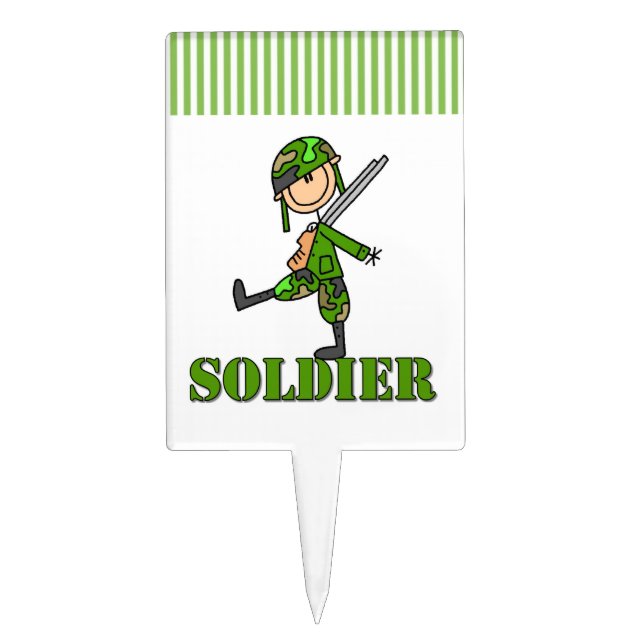 Soldier Stick Figure Cake Topper (Front)