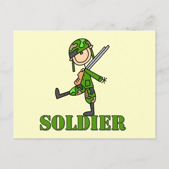 Soldier Stick Figure Postcard (Front)