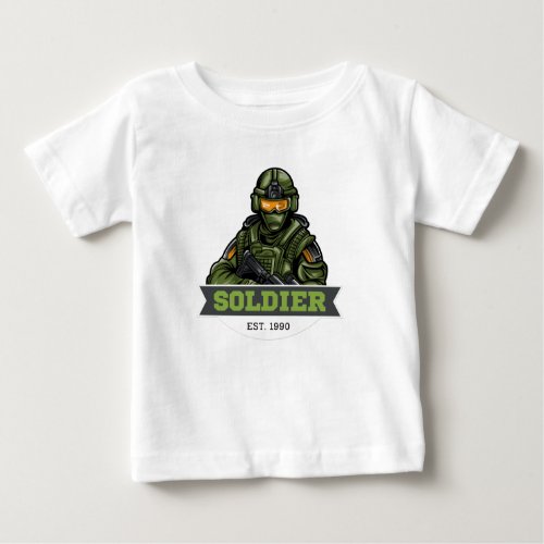 Soldier Tactical Logo – Military Emblem Design Baby T-Shirt