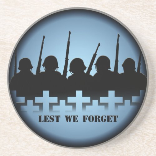 Soldier Tribute Coaster Lest We Forget War Decor