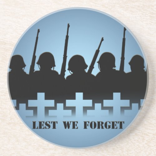 Soldier Tribute Coaster Lest We Forget War Decor