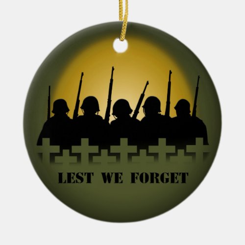 Soldier Tribute Keepsake Lest We Forget Ornament