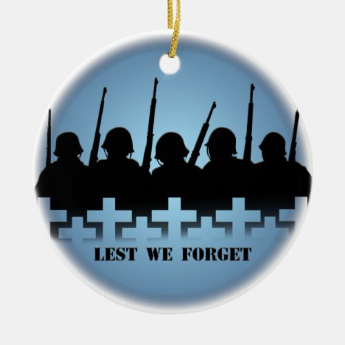 Soldier Tribute Keepsake Lest We Forget Ornament