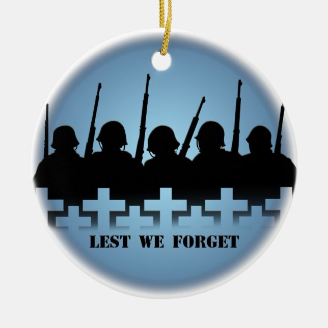 Soldier Tribute Keepsake Lest We Forget Ornament (Front)