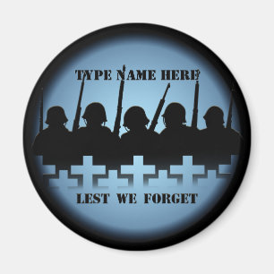 Soldier Tribute Magnet Lest We Forget War Magnet
