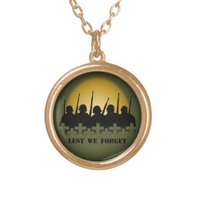 Soldier Tribute Necklace Lest We Forget Jewelry (Front)