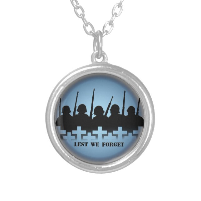 Soldier Tribute Necklace Lest We Forget Jewelry (Front)