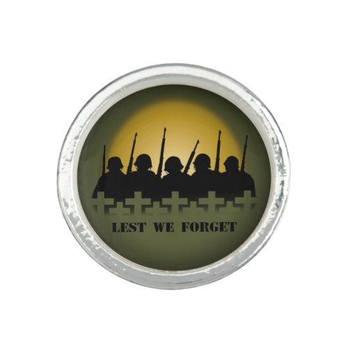 Soldier Tribute Ring Lest We Forget War Jewelry