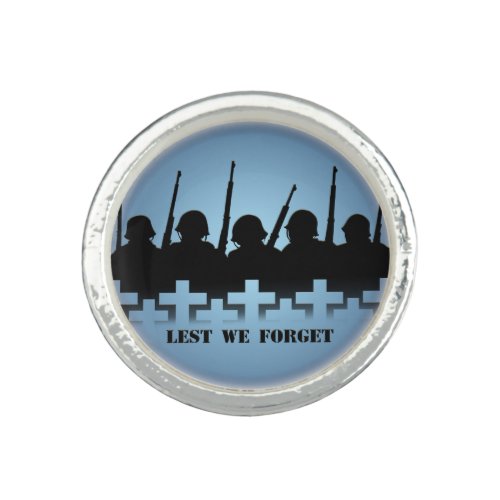 Soldier Tribute Ring Lest We Forget War Jewelry