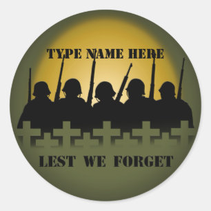 Soldier Tribute Stickers Lest We Forget Stickers