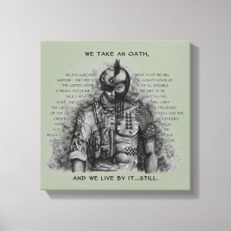 Soldier Warrior - Oath Customize Background Color Canvas Print