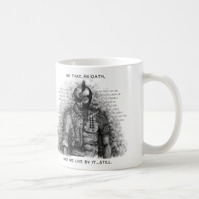 Soldier Warrior - Oath Customize Background Color Coffee Mug (Right)