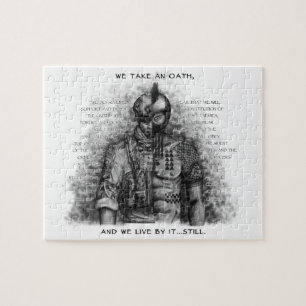 Soldier Warrior - Oath Customize Background Color Jigsaw Puzzle