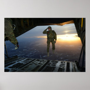 Soldier with 10th Special Forces Group Salutes Poster