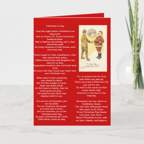 soldier with santa poem christmas card