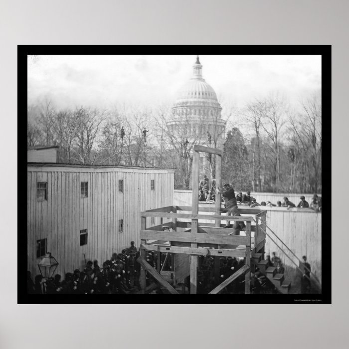 Soldiers and Hangman near the US Capitol 1865 Poster