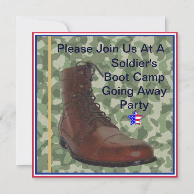 Soldiers Boot Camp Going Away Party Invitation (Front)