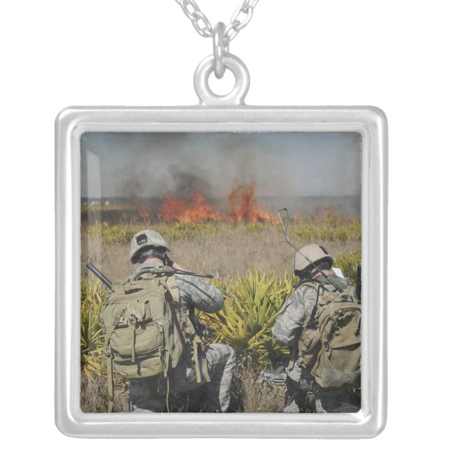 Soldiers call in information silver plated necklace (Front)