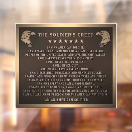 Soldiers Creed Window Cling