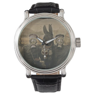 Soldiers Donkey and Gas Masks Watch