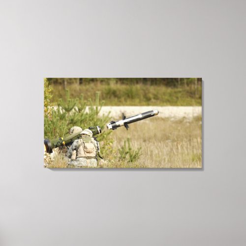 soldiers firing an FGM_148 Javelin Canvas Print