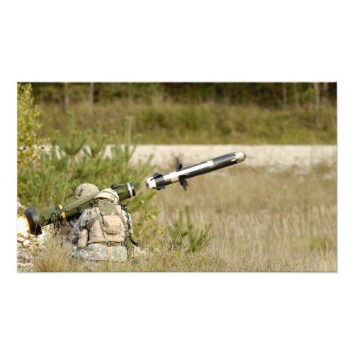 soldiers firing an FGM_148 Javelin Photo Print