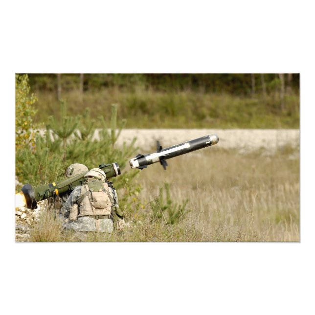 soldiers firing an FGM-148 Javelin Photo Print (Front)