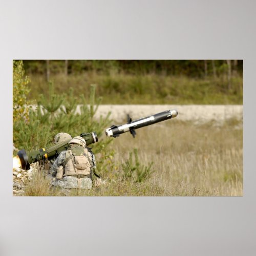 soldiers firing an FGM_148 Javelin Poster