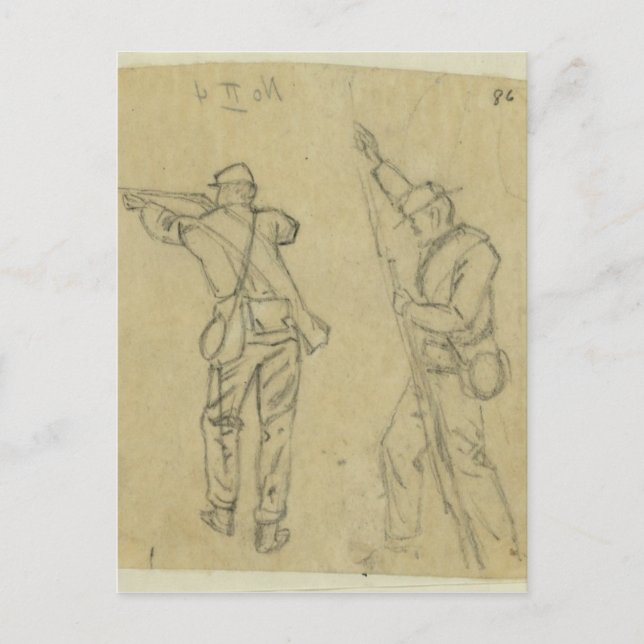 Soldiers Firing Postcard (Front)