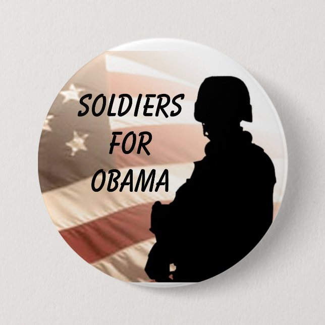 Soldiers For OBAMA Pinback Button (Front)