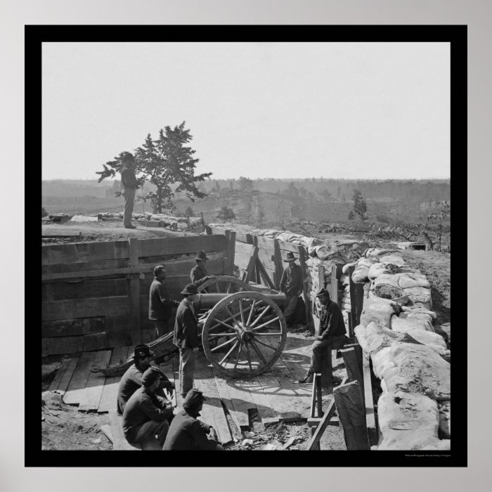 Soldiers in a Captured Fort near Atlanta 1864 Print