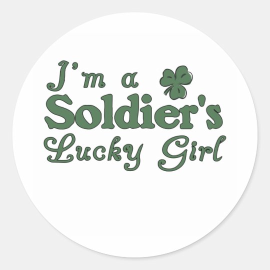 Soldier's Lucky Girl Classic Round Sticker