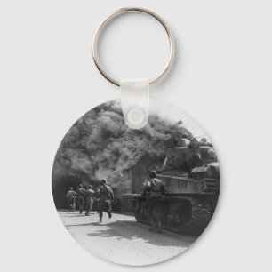 Soldiers of the 55th Armored Infantry World War II Keychain