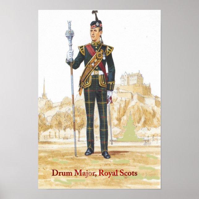 Soldiers of the Queen,Drum Major, Royal Scots Poster (Front)