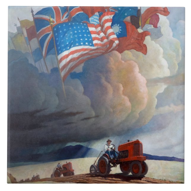 Soldiers of the Soil by Newell Convers Wyeth Ceramic Tile (Front)